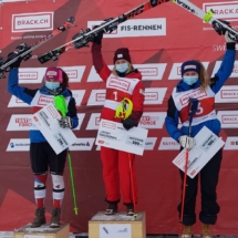 Gadient auf dem Podest Damen Adelboden